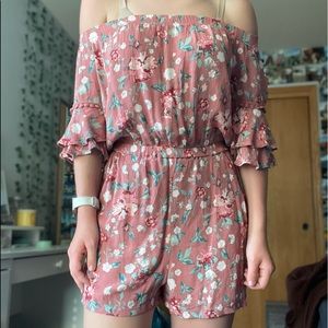 target women’s floral off shoulder romper